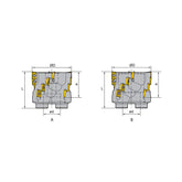 Square shoulder milling EMP03 Kr: 90° EMP03-050/063/080/100-A22/A27/B32/40-AP11-04/04C05/05C/06/06C - Makotools Industrial Supply Tools for Metal Cutting